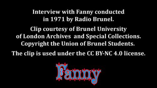 1971 Radio Brunel Interview with Fanny